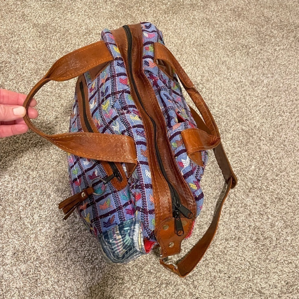 Nena & Co. OOAK The Perfect Bag crossbody tote blue with arrows handmade - Picture 9 of 13